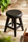 Terrain Round Teak Root Stool, Black