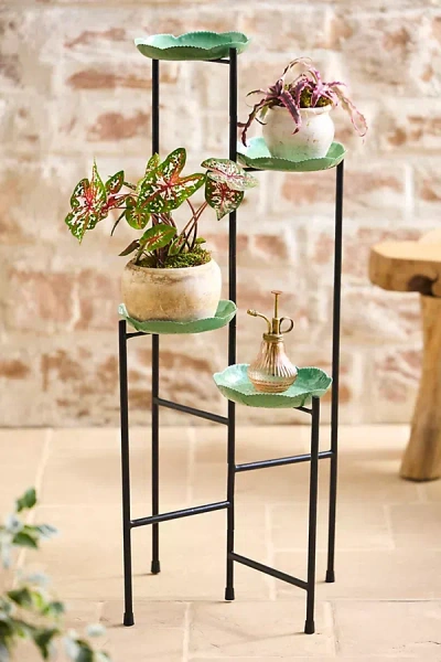 Terrain Ruffle Four-tier Folding Iron Plant Stand