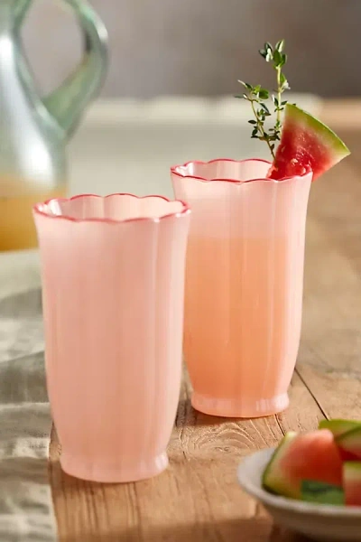 Terrain Ruffle Rim Water Glasses, Set Of 2