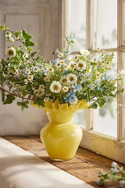 Terrain Ruffled Glass Bud Vase