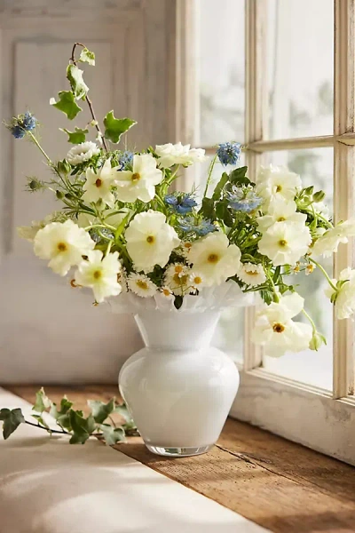 Terrain Ruffled Glass Bud Vase