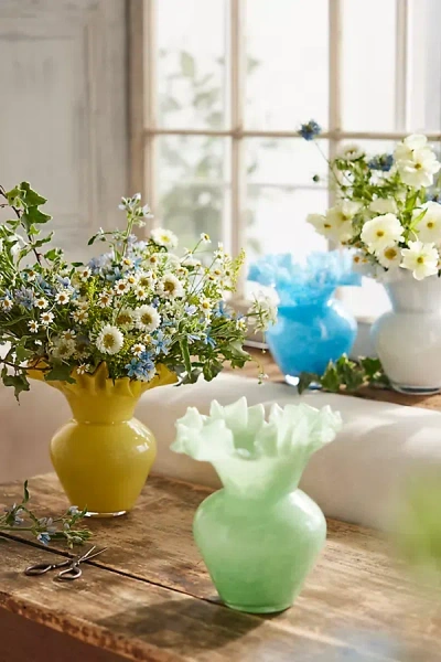 Terrain Ruffled Glass Bud Vase