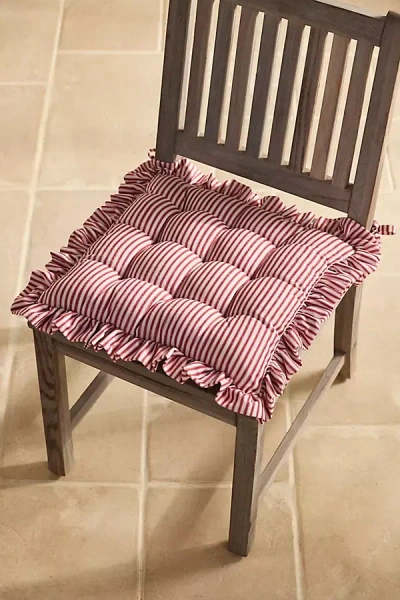 Terrain Ruffled Stripe Seat Cushion