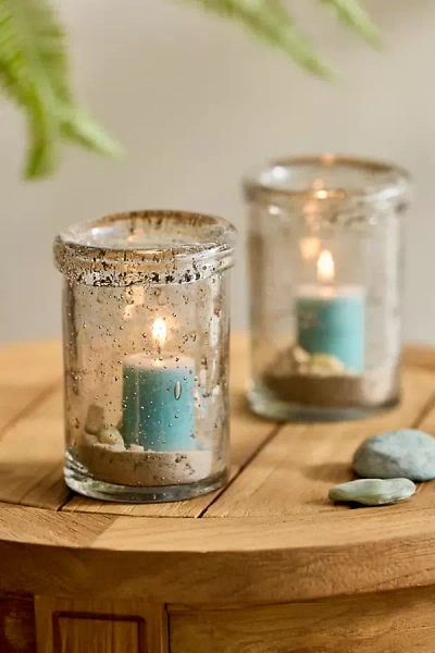 Terrain Rustic Recycled Glass Votives, Set Of 2 Small In Transparent