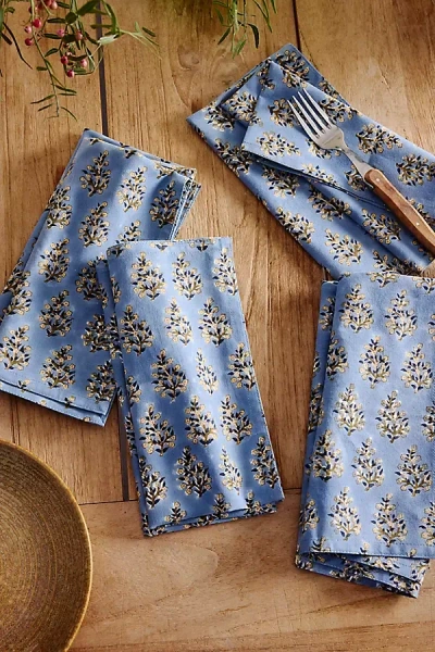 Terrain Samira Cotton Napkins, Set Of 4 Blue