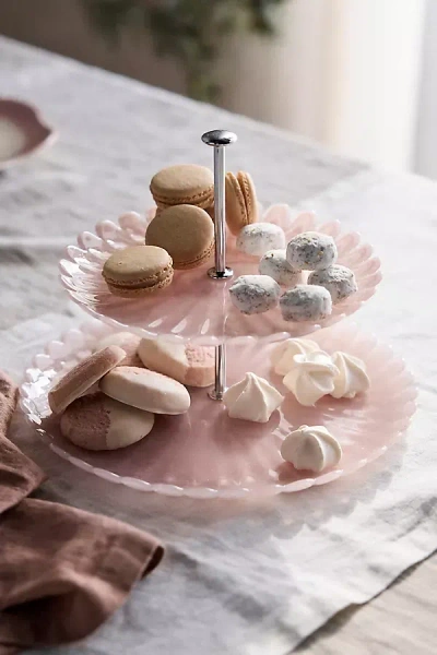 Terrain Scalloped Glass Serving Stand