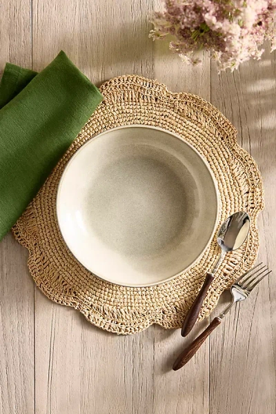 Terrain Scalloped Raffia Placemat In White