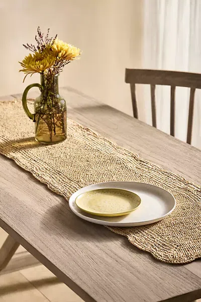 Terrain Scalloped Raffia Table Runner In Multi