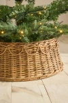 Terrain Scalloped Rattan Basket Tree Skirt In Brown