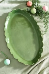 Terrain Scalloped Rim Stoneware Oval Serving Platter