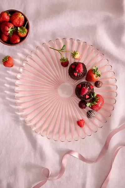 Terrain Scalloped Stripe Glass Plate