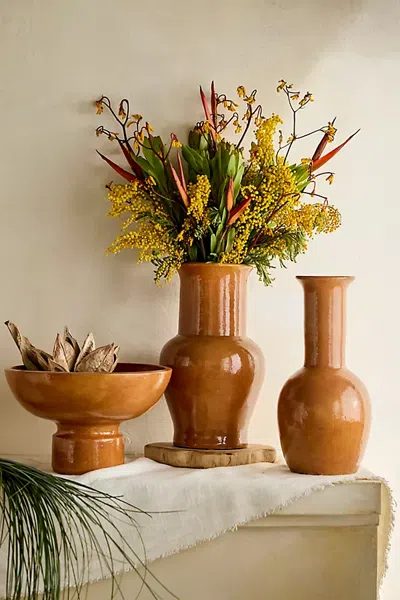 Terrain Sculptural Terracotta Vase In Brown