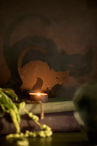 Terrain Shadow Casting Votive Holder In Black