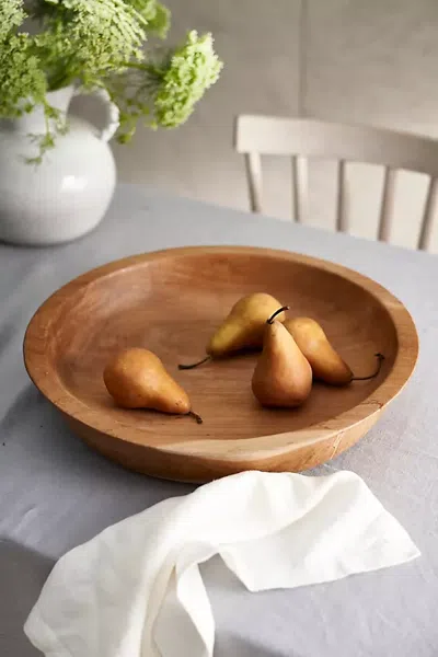 Terrain Shallow Teak Root Serving Bowl In Brown