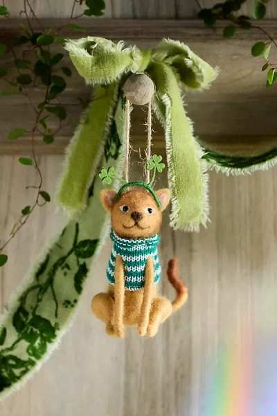 Terrain Shamrock Cat Felt Critter In Multi