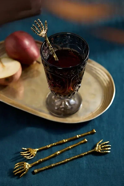 Terrain Skeleton Hand Cocktail Stirrers, Set Of 4