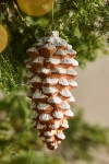 Terrain Snowy Pinecone Glass Ornament In Brown