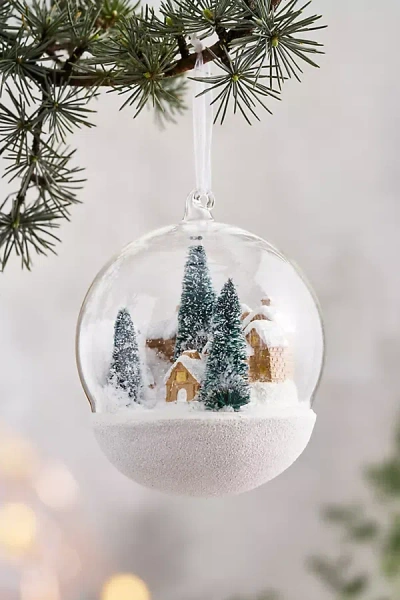 Terrain Snowy Village Glass Globe Ornament In Multi