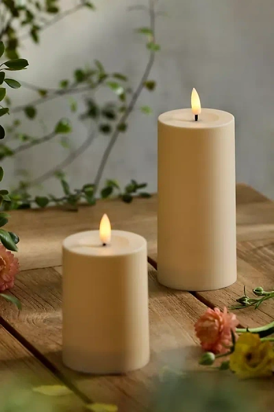Terrain Solar Flameless Pillar Candle In Neutral