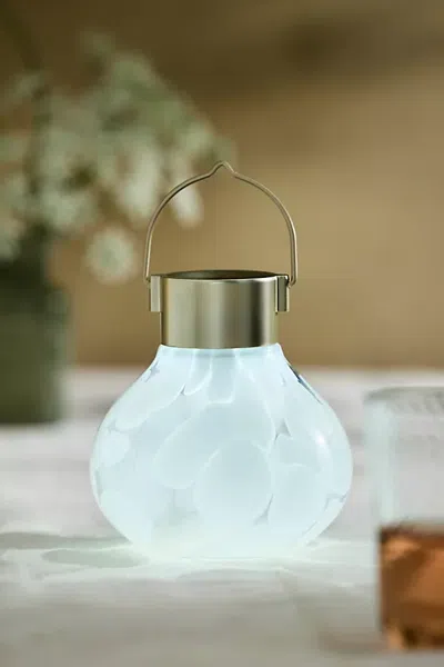 Terrain Solar Glass Tea Lantern In Blue