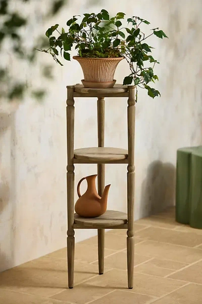 Terrain Solarium Tiered Teak Plant Stand In Brown
