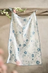 Terrain Something Blue Floral Linen Dish Towel In White