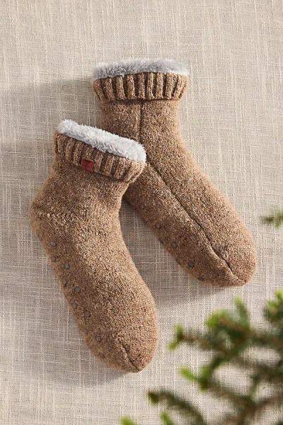 Terrain Speckle Faux Fur Lined Bootie Socks In Brown