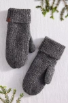 Terrain Speckle Faux Fur Lined Mittens In Gray