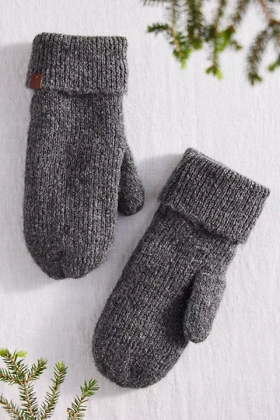 Terrain Speckle Faux Fur Lined Mittens In Gray
