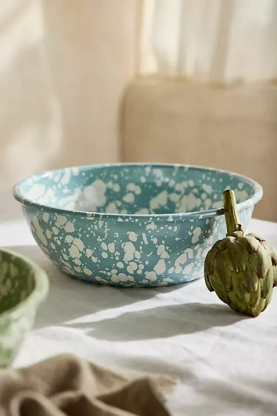Terrain Speckled Enamel Serving Bowl, Blue In Green
