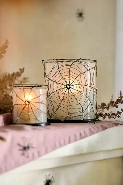 Terrain Spider Web Candle Holder In Black