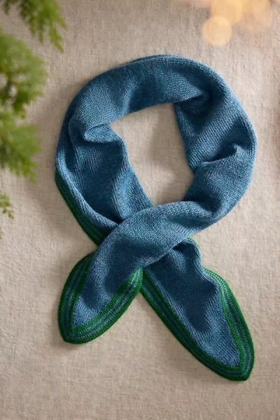 Terrain Spindle Knit Alpaca Scarf In Blue