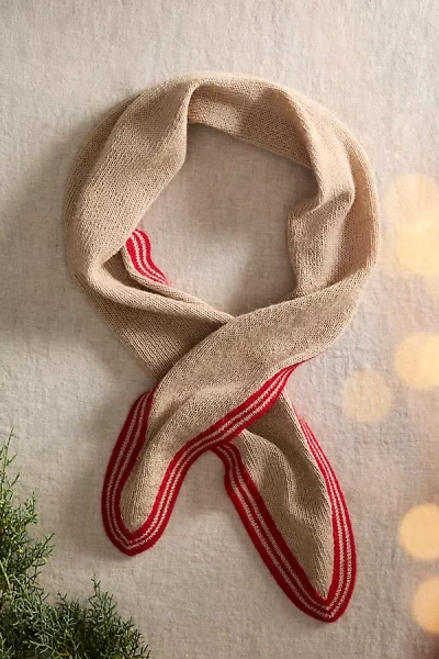Terrain Spindle Knit Alpaca Scarf In Brown