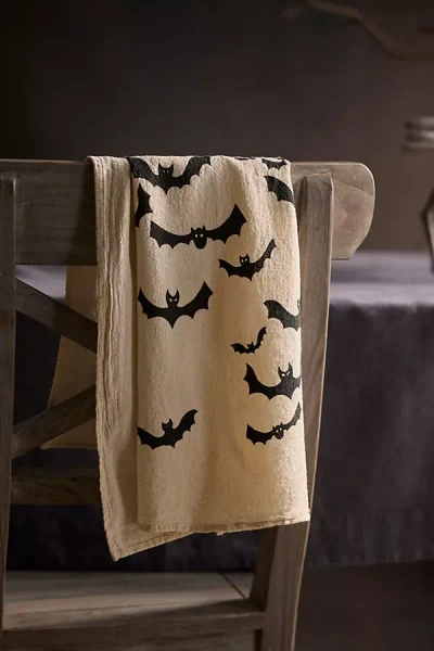 Terrain Spooky Bats Cotton Dish Towel In Multicolor