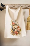 Terrain Spooky Floral Linen Dish Towel In Multi