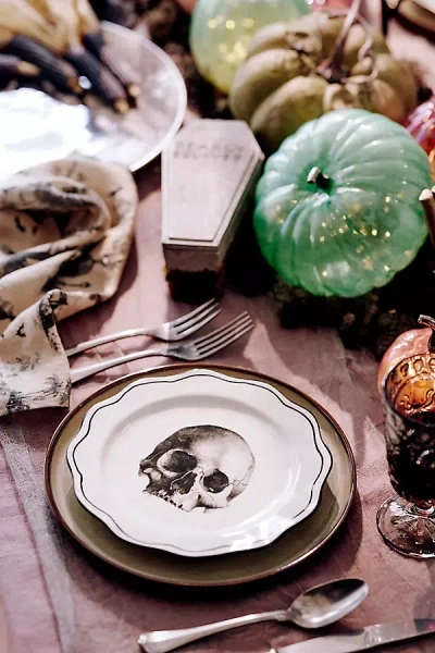 Terrain Spooky Skull Stoneware Plate