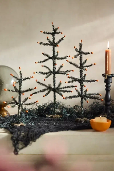 Terrain Spooky Tinsel Trees, Set Of 3