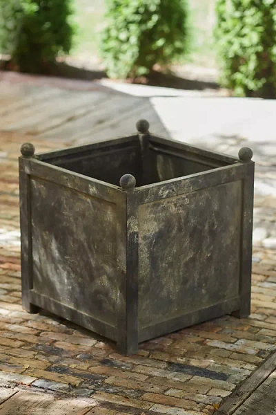 Terrain Square Galvanized Planter, 22" In Gray