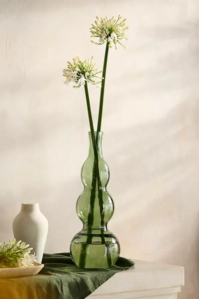 Terrain Stacked Bubbles Recycled Glass Vase In Green