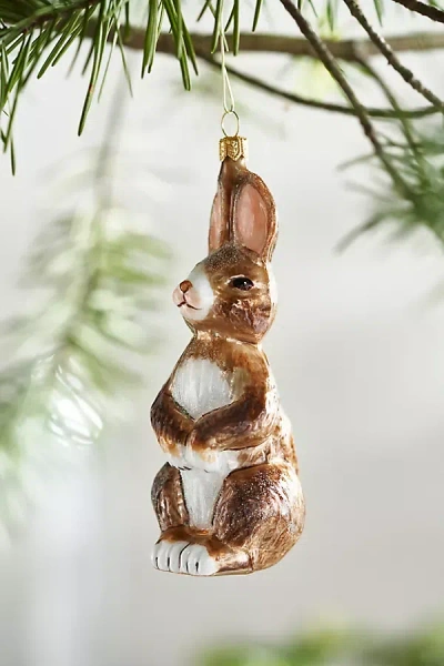 Terrain Standing Rabbit Glass Ornament