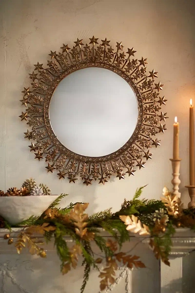 Terrain Starry Crown Mirror, Small In Brown