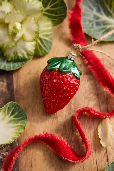 Terrain Strawberry Glass Ornament In Multi