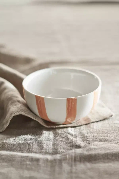 Terrain Striped Porcelain Bowl In White