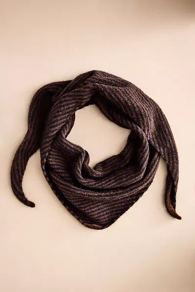 Terrain Striped Triangle Scarf In Brown