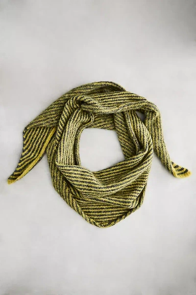 Terrain Striped Triangle Scarf In Yellow