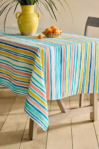 Terrain Summer Stripe Linen Tablecloth
