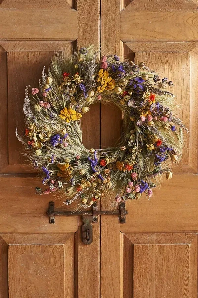Terrain Super Bloom Dried Wreath In Brown