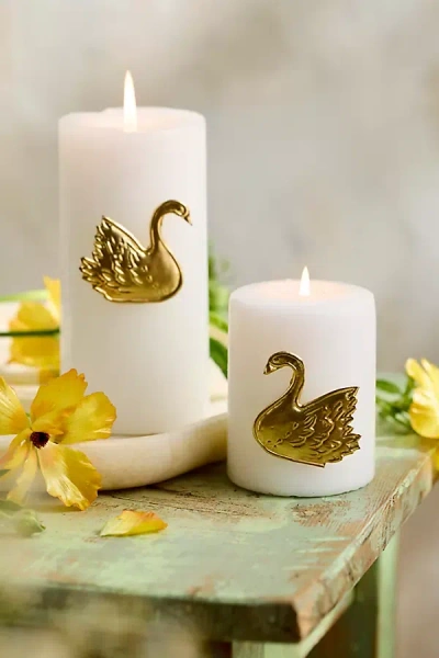 Terrain Swan Candle Pins, Set Of 2 In White