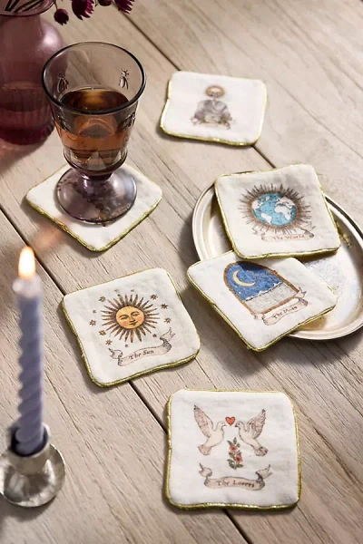 Terrain Tarot Linen Cocktail Napkins, Set Of 6