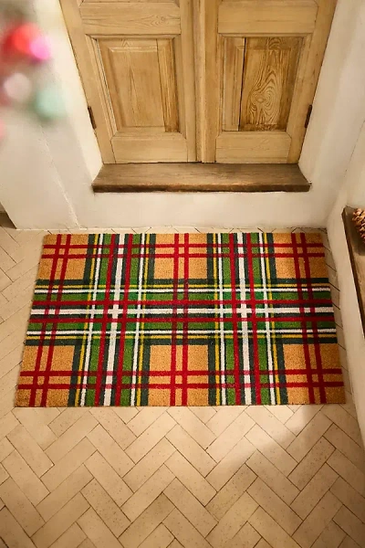 Terrain Tartan Coir Doormat In Multi